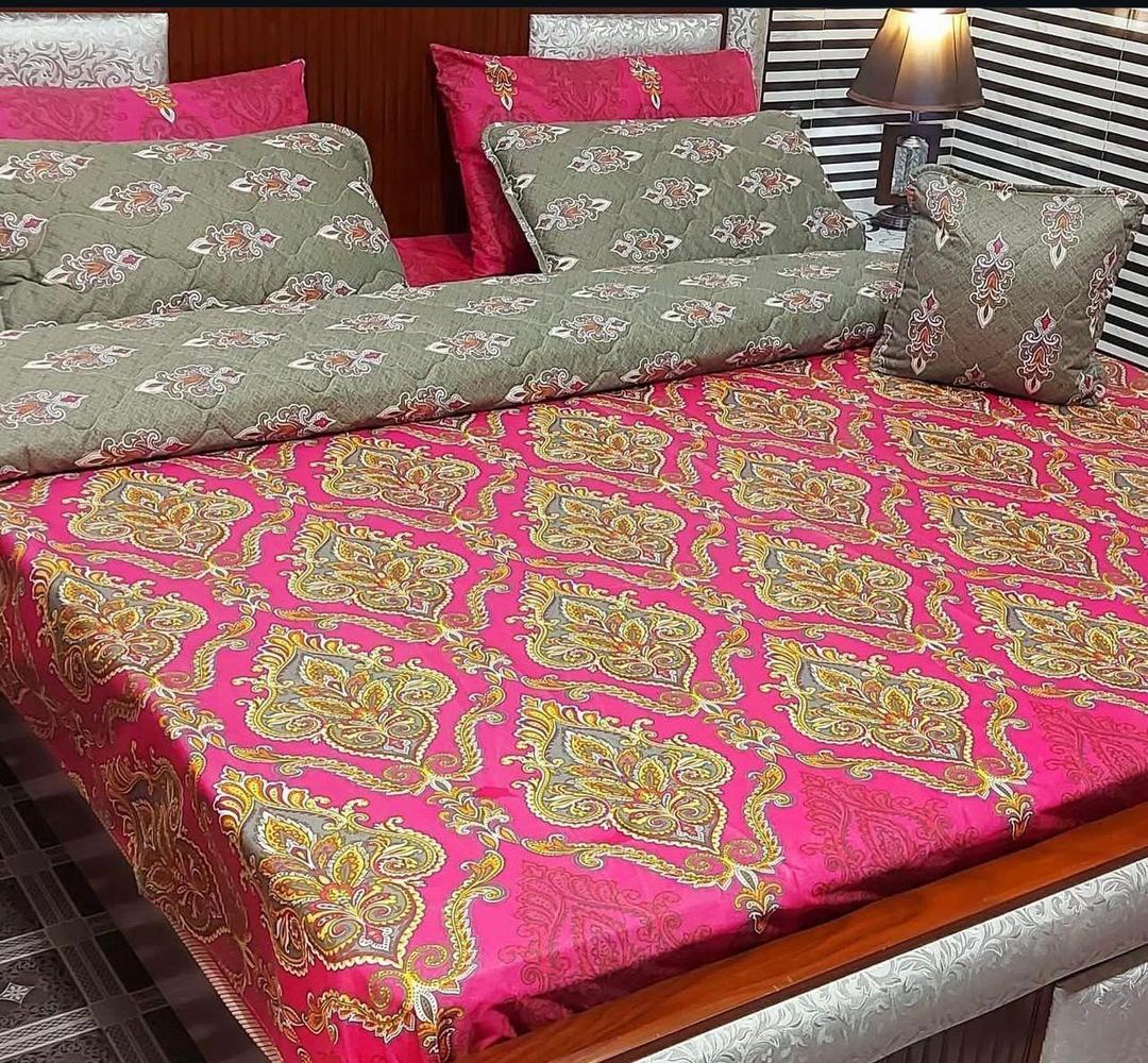 7 Pcs Cotton Salonica Printed Comforter Set