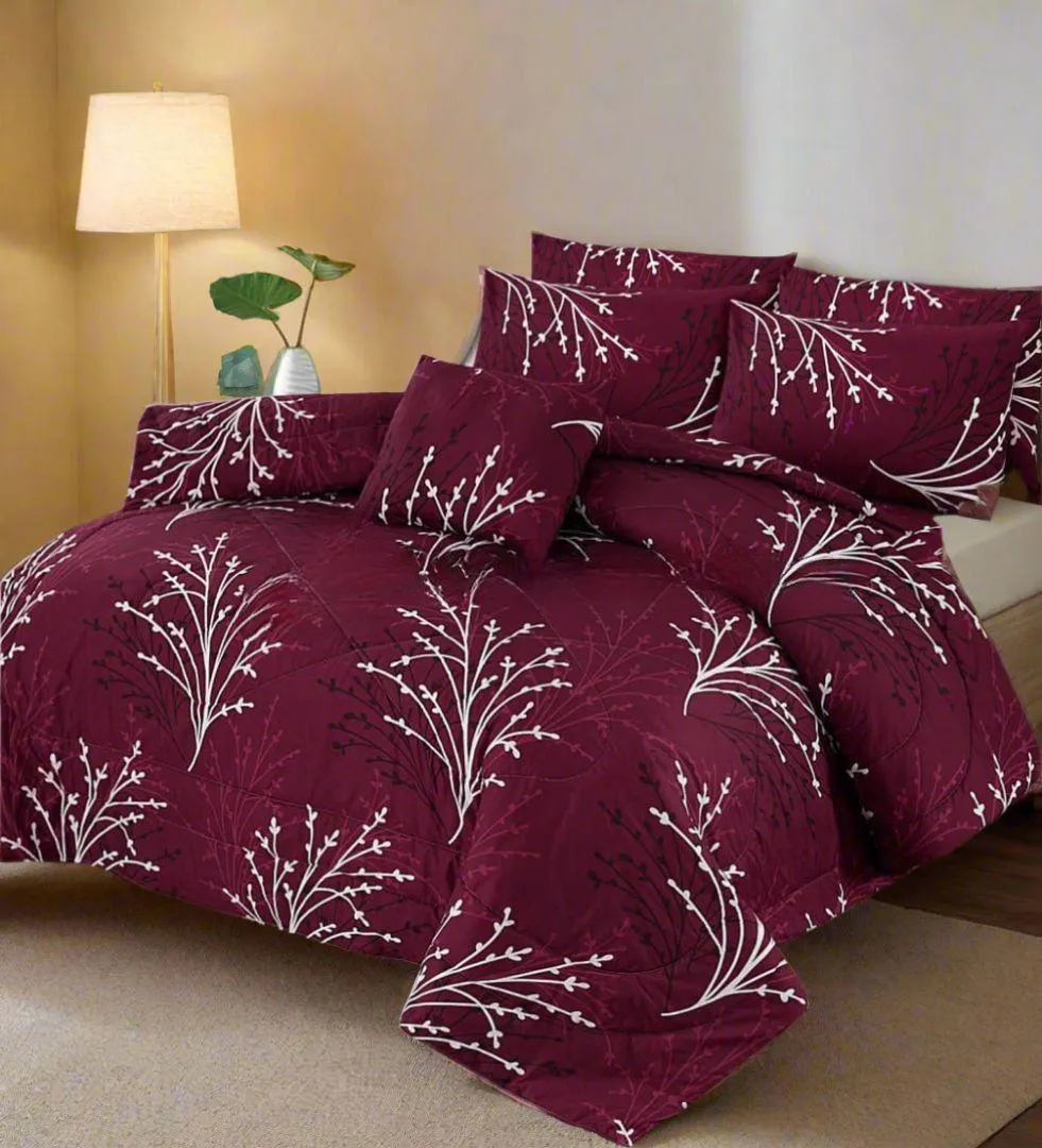 Luxurious 7 Pcs Cotton Salonica Printed Comforter Set