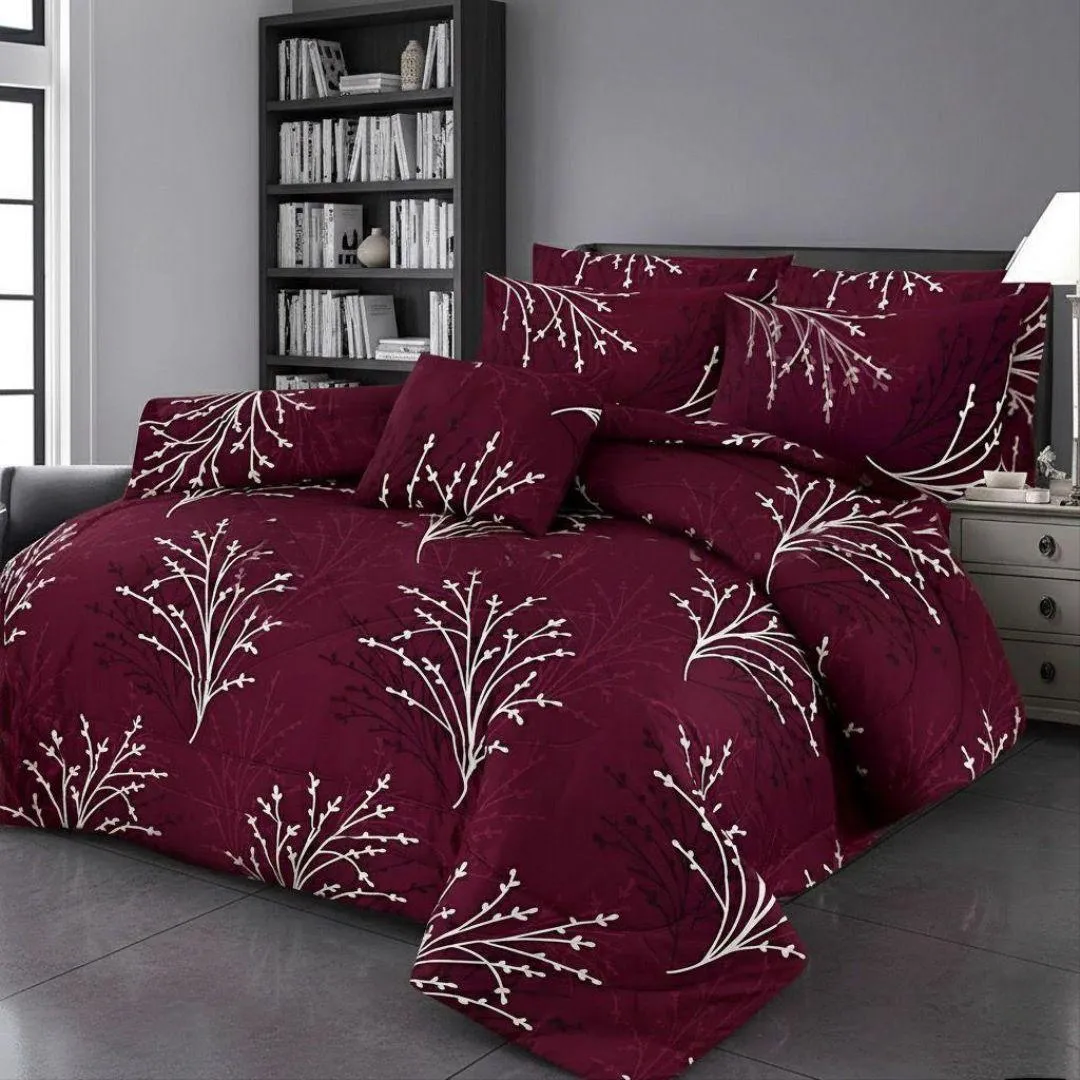 Luxurious 7 Pcs Cotton Salonica Printed Comforter Set