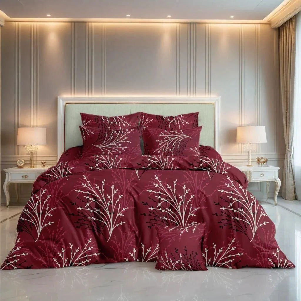 Luxurious 7 Pcs Cotton Salonica Printed Comforter Set