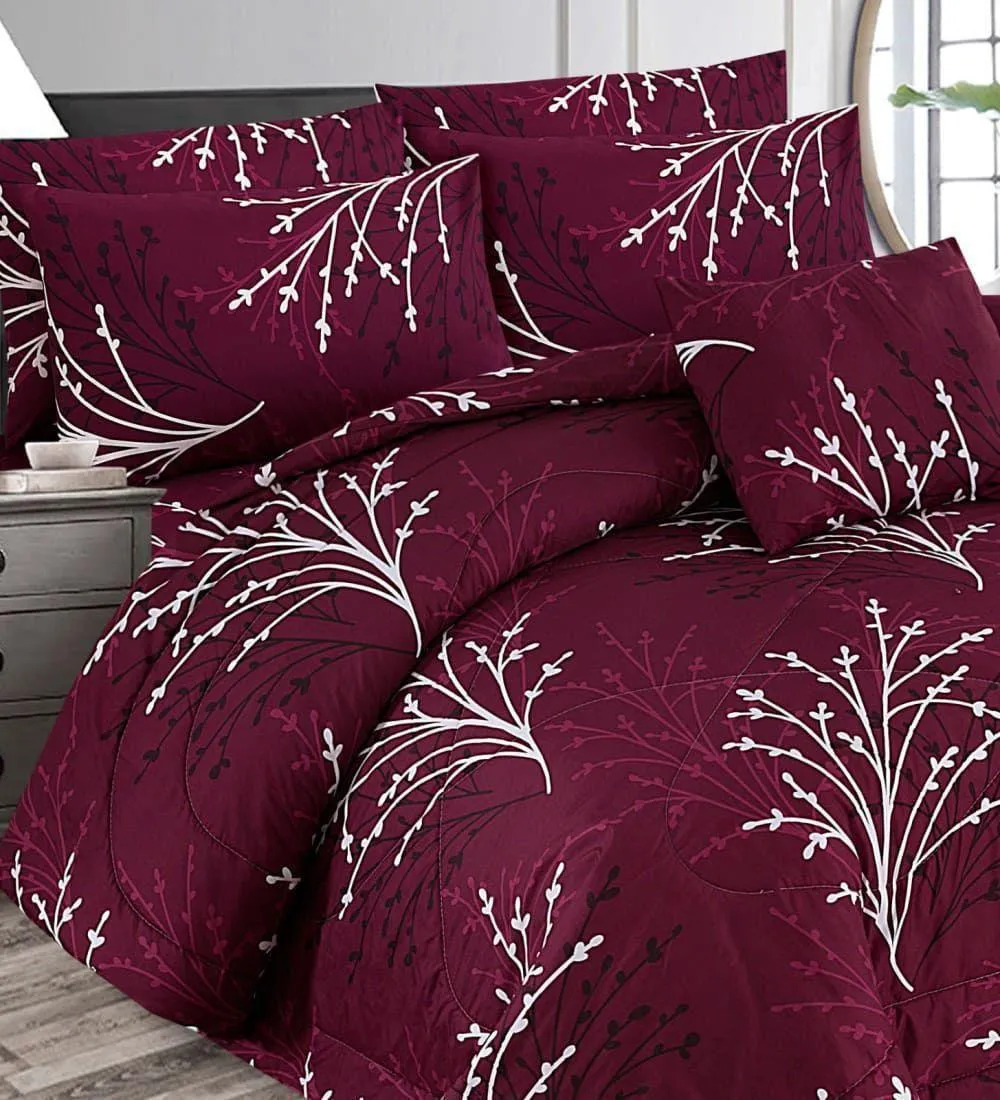 Luxurious 7 Pcs Cotton Salonica Printed Comforter Set