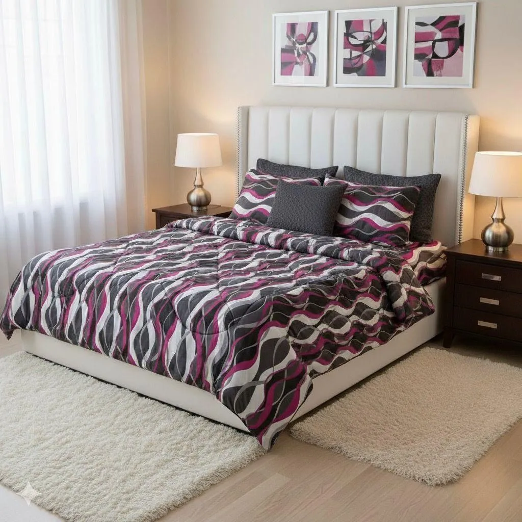 Luxurious 7 Pcs Cotton Salonica Printed Comforter Set