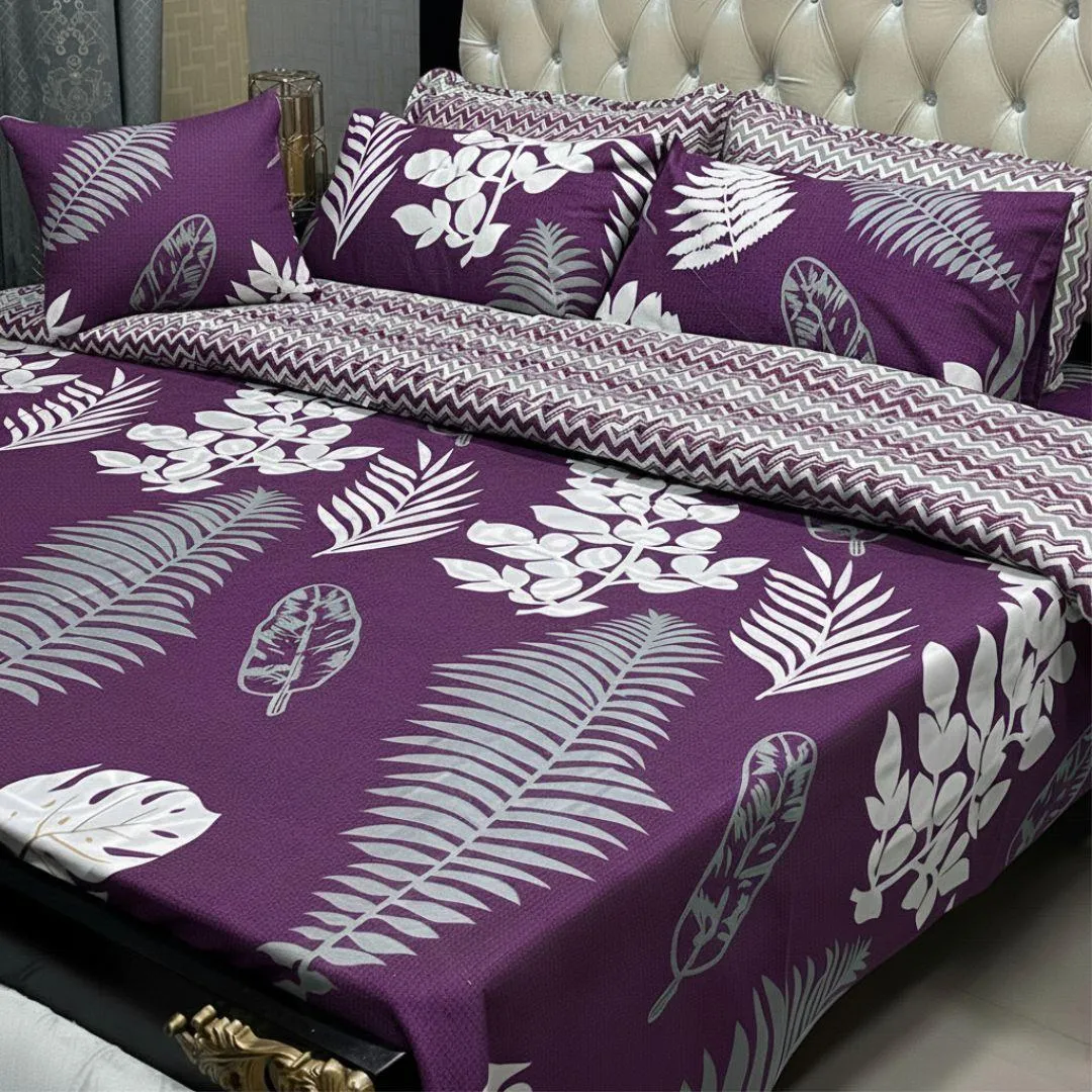 Stylish 7 Pcs Cotton Salonica Printed Comforter Set