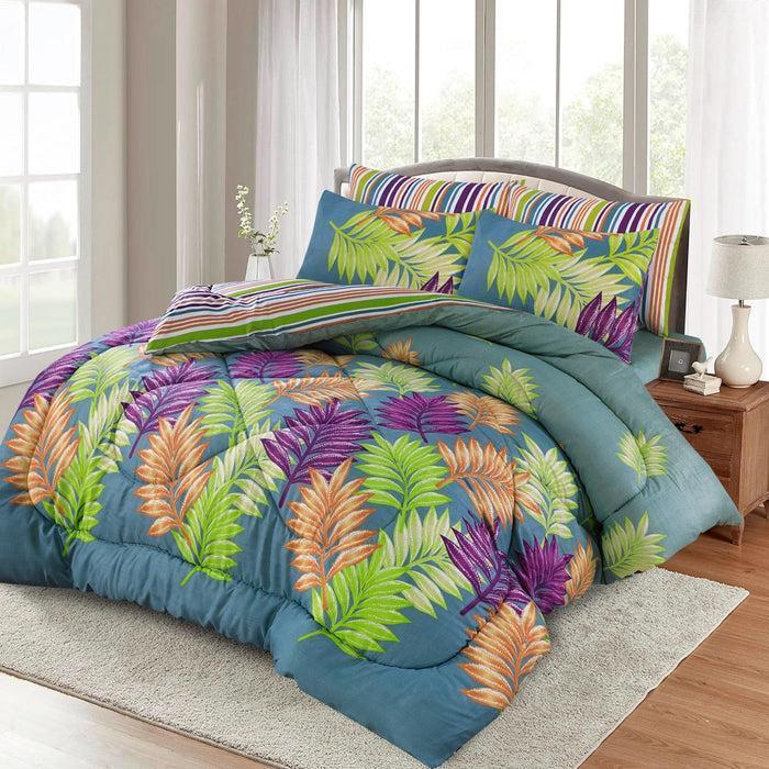 Stylish 6 Pcs Cotton Salonica Printed Razai Set