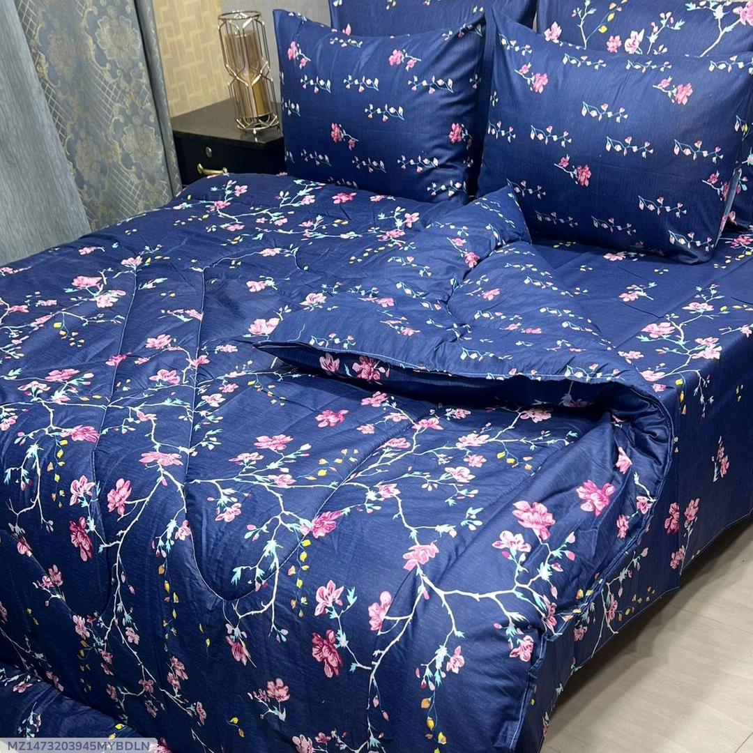Stylish 6 Pcs Cotton Salonica Printed Razai Set
