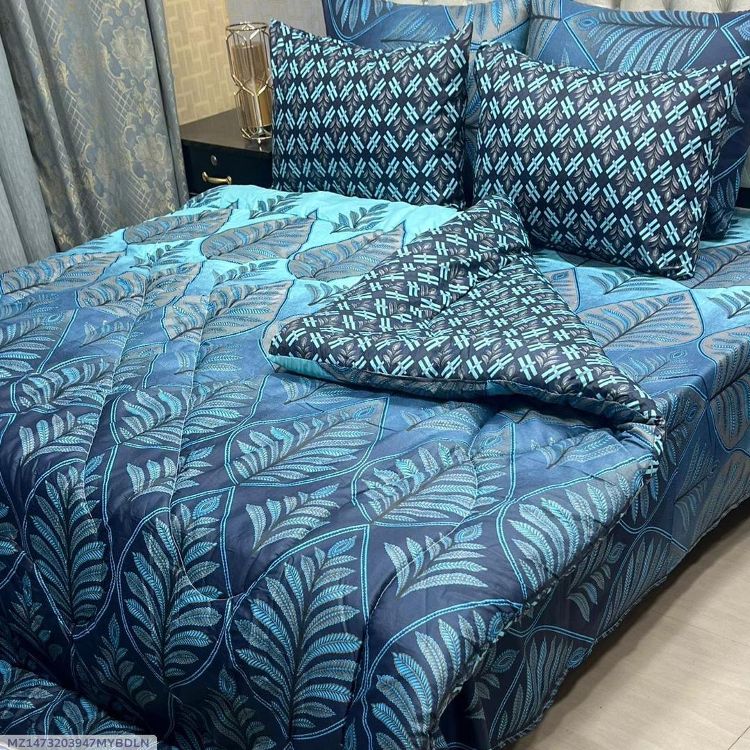 Stylish 6 Pcs Cotton Salonica Printed Razai Set