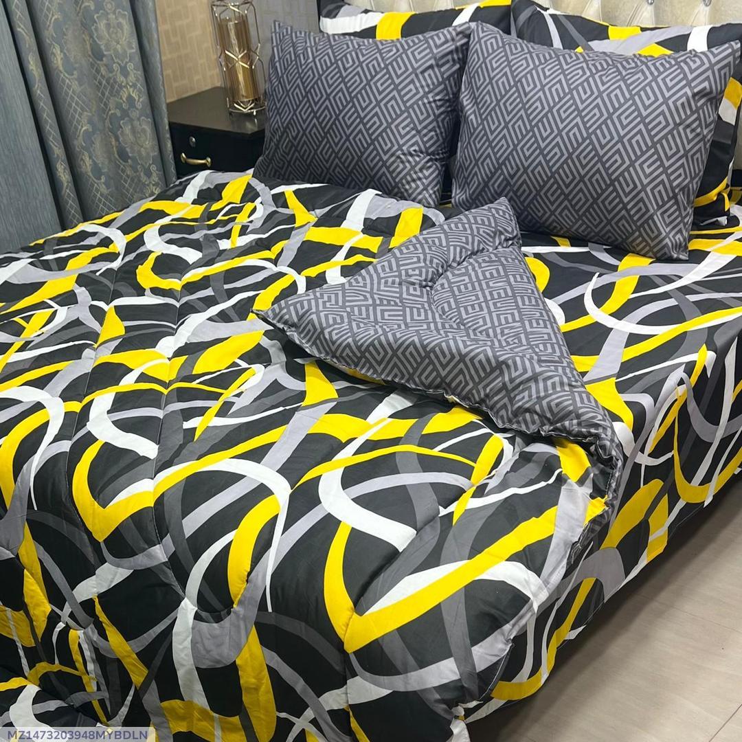 Stylish 6 Pcs Cotton Salonica Printed Razai Set