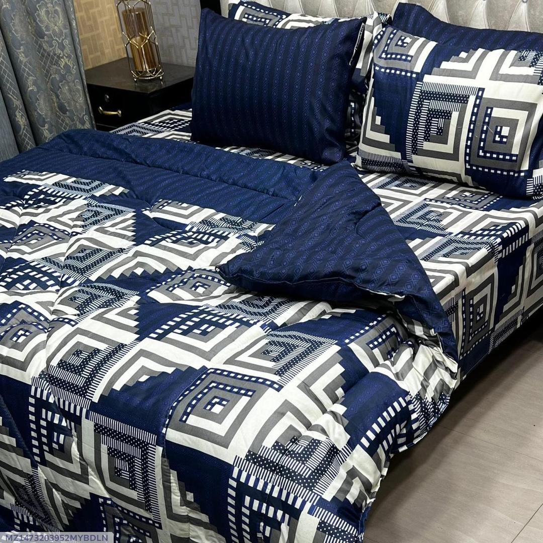 Stylish 6 Pcs Cotton Salonica Printed Razai Set