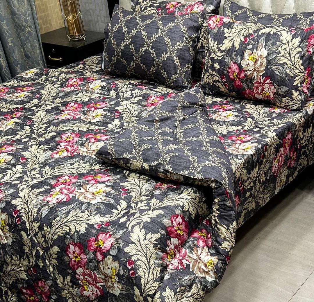 Stylish 6 Pcs Cotton Salonica Printed Razai Set