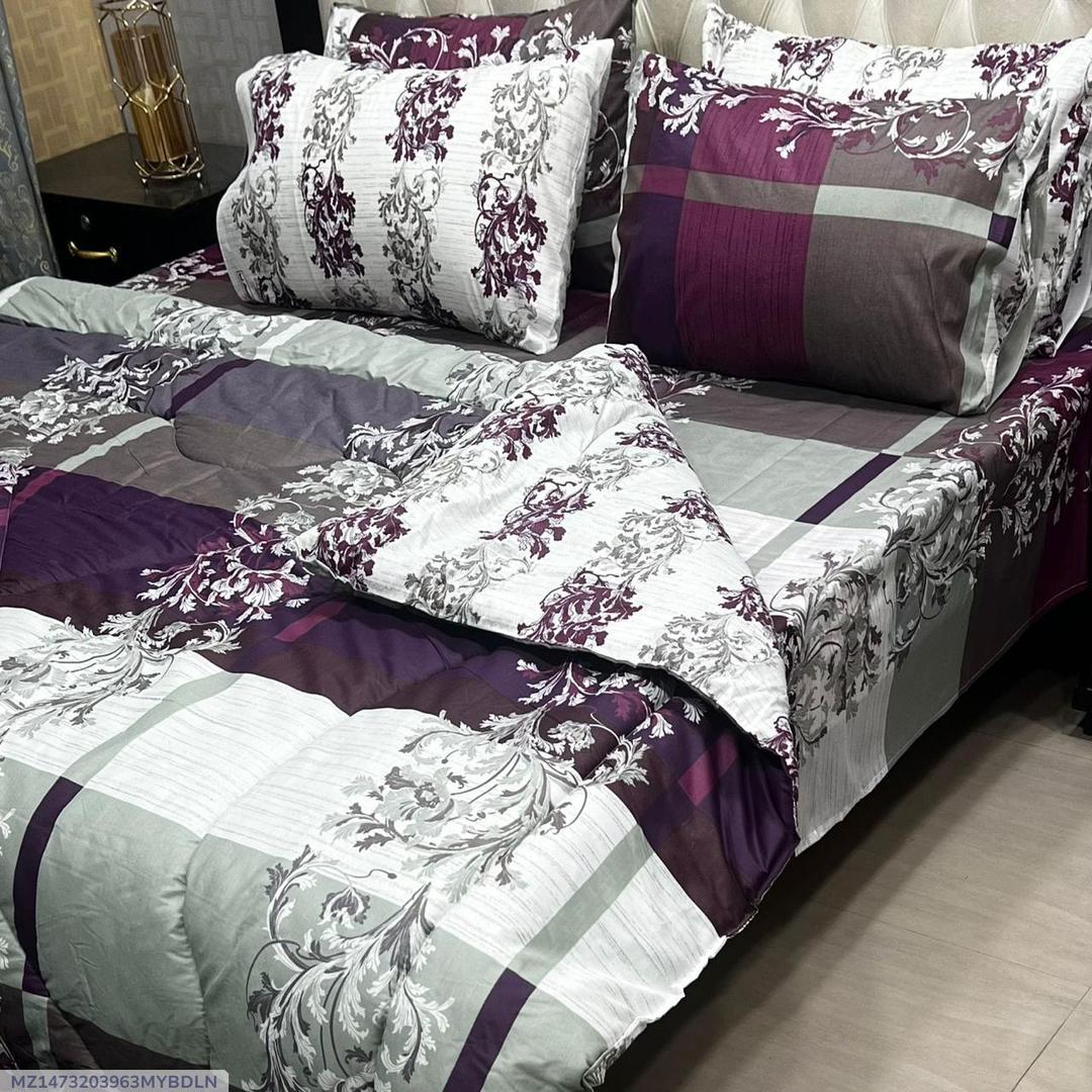 Stylish 6 Pcs Cotton Salonica Printed Razai Set