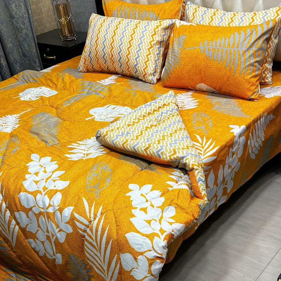 Stylish 6 Pcs Cotton Salonica Printed Razai Set