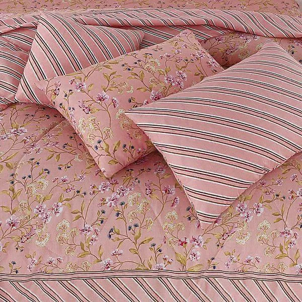 Luxurious 6 Pcs Cotton Salonica Printed Double Bed Razai Set