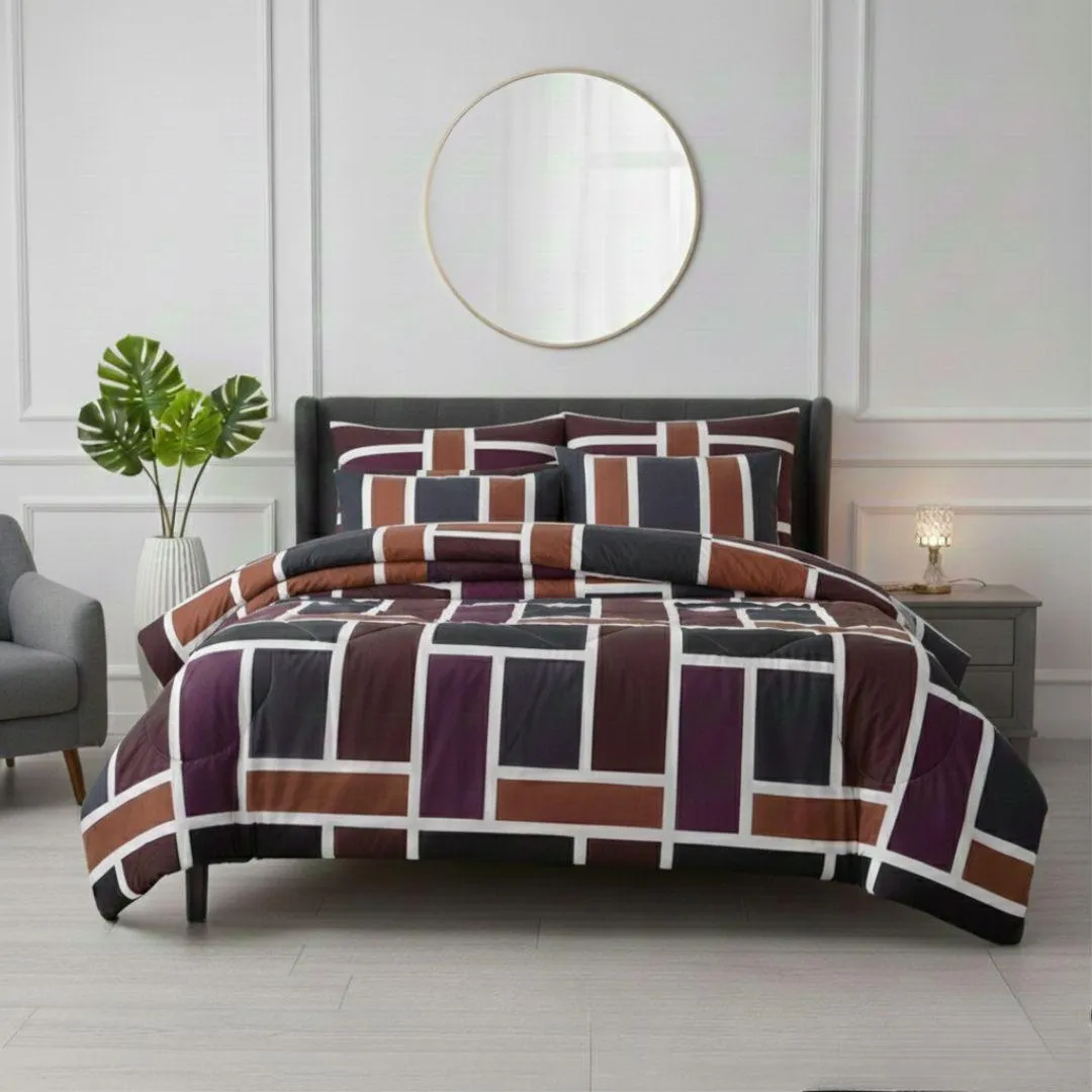 Luxurious 6 Pcs Cotton Salonica Printed Double Bed Razai Set