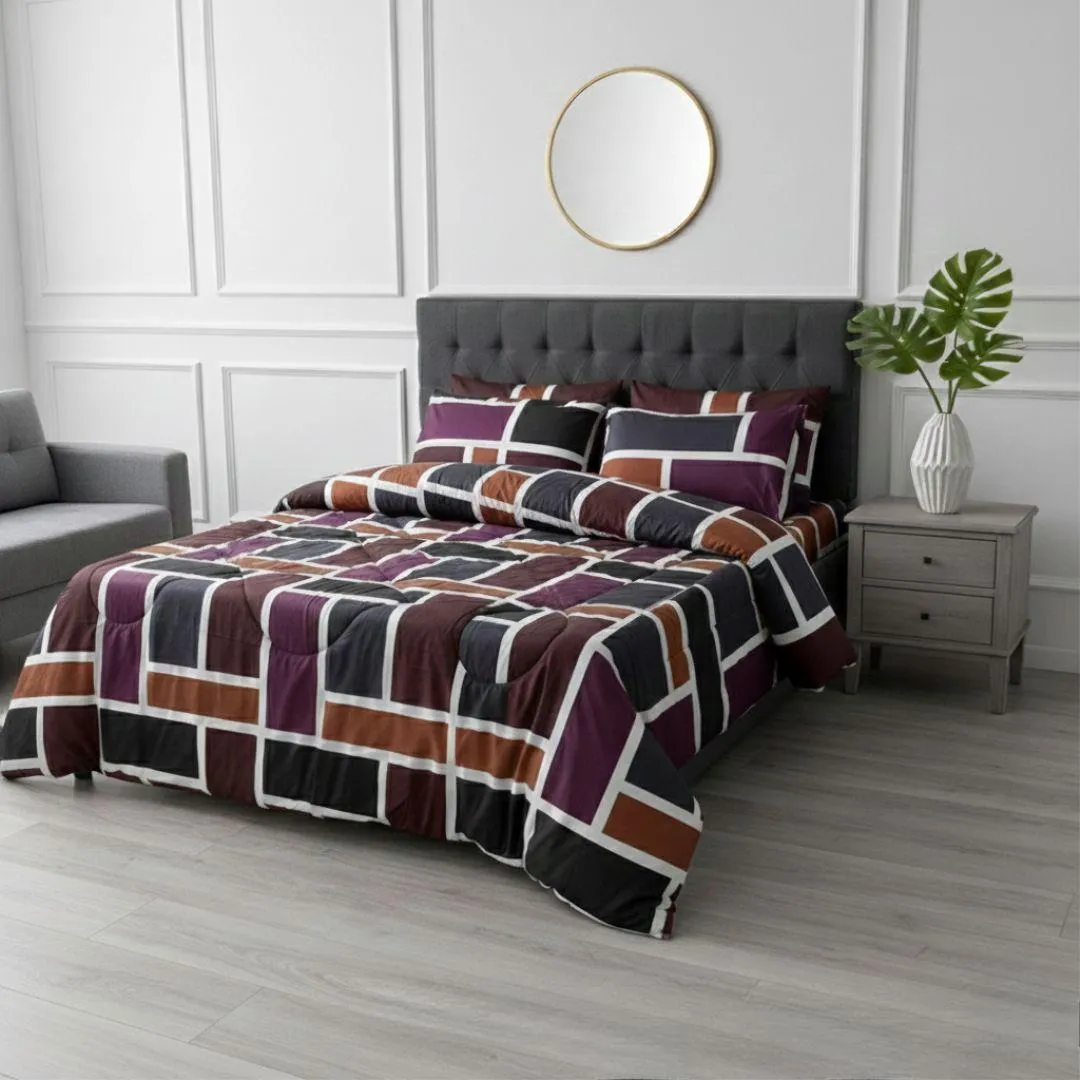 6-Piece Cotton Salonica Printed Double Bed Razai Set