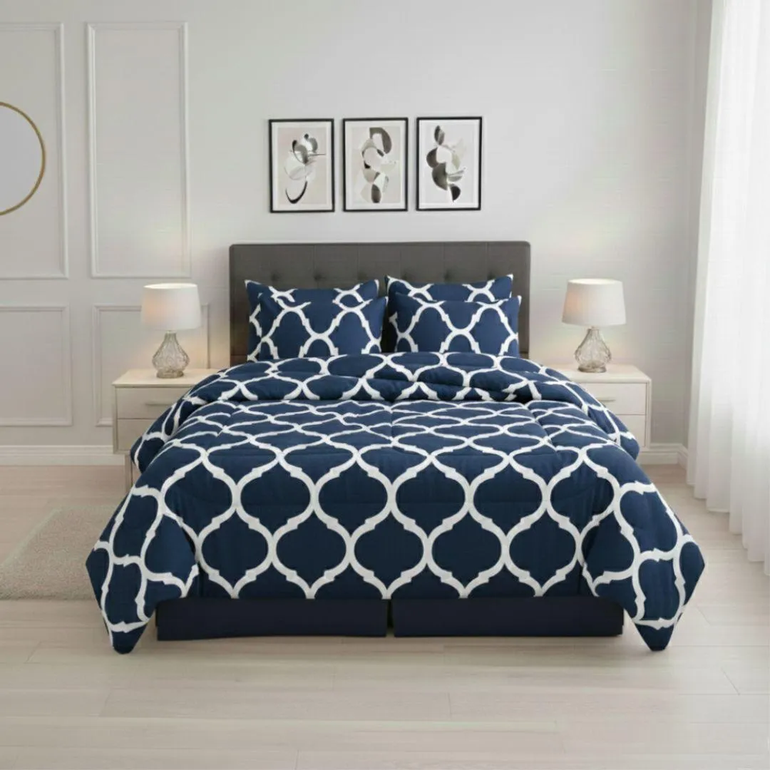 Luxurious 6 Pcs Cotton Salonica Printed Double Bed Razai Set
