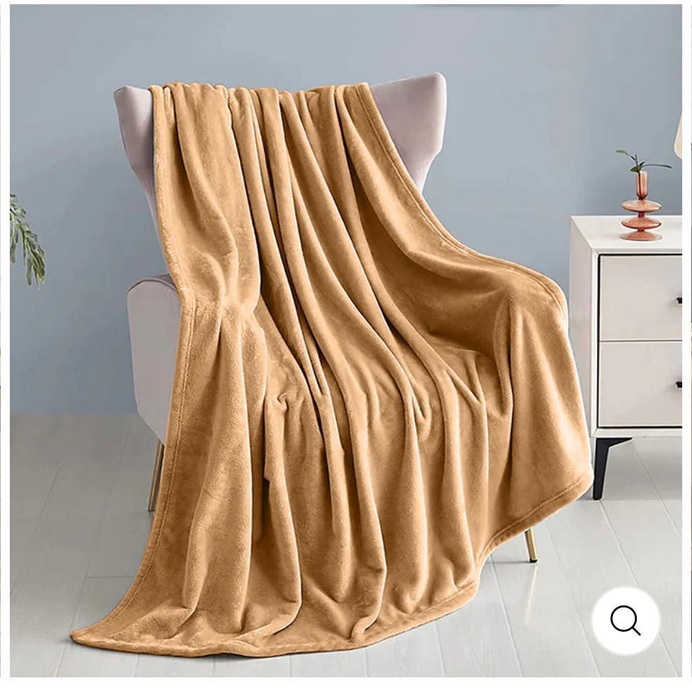 Fleece Plain Double Bed Blanket