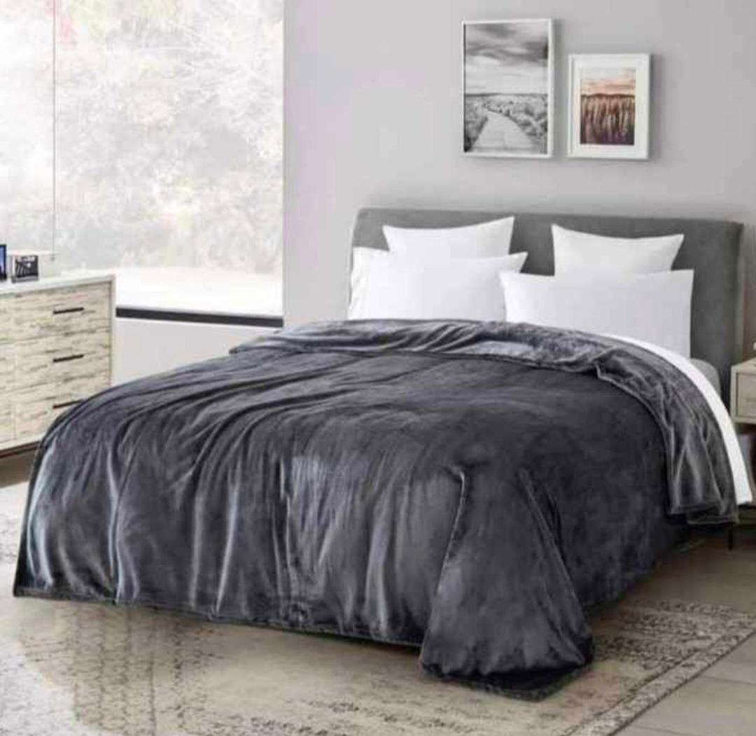 Fleece Plain Double Bed Blanket