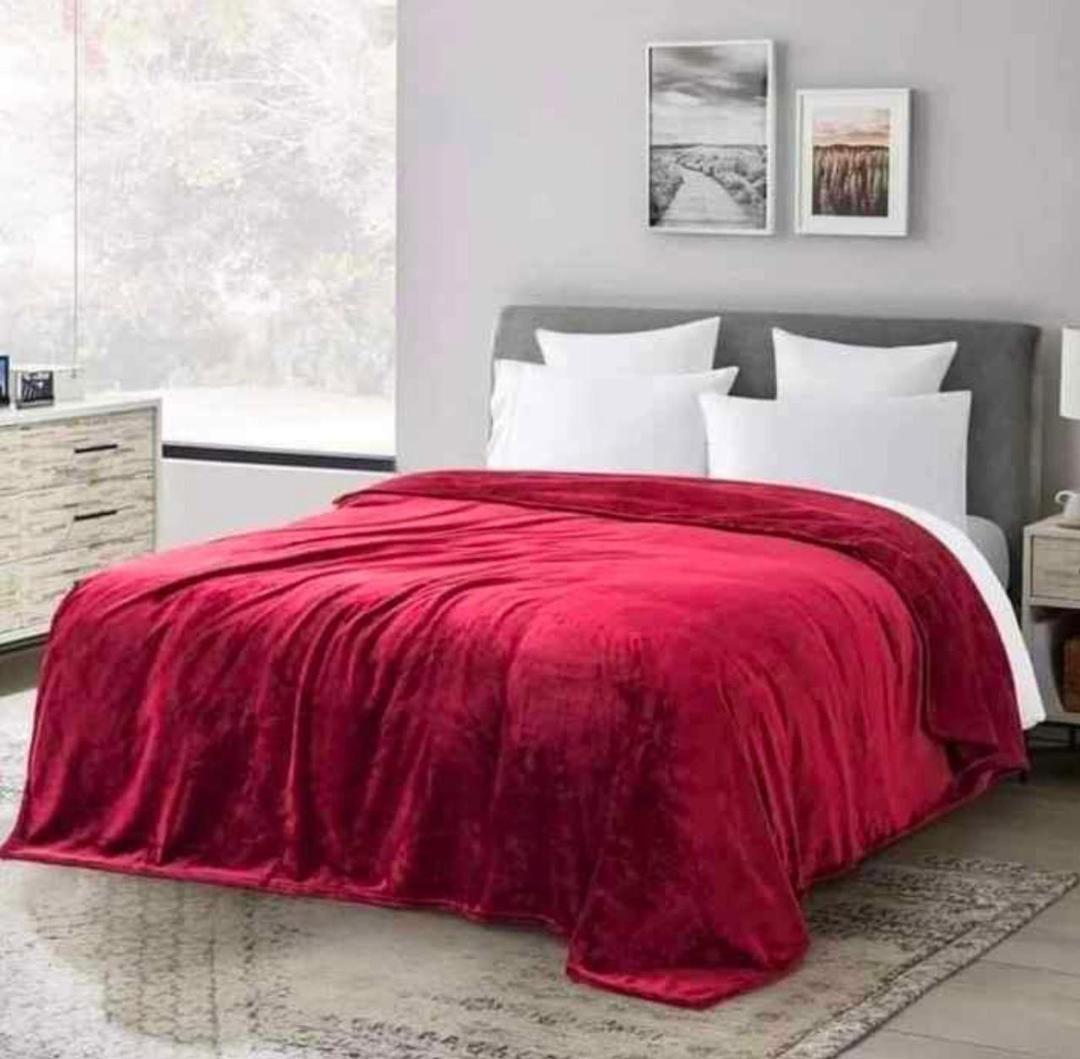 Fleece Plain Double Bed Blanket