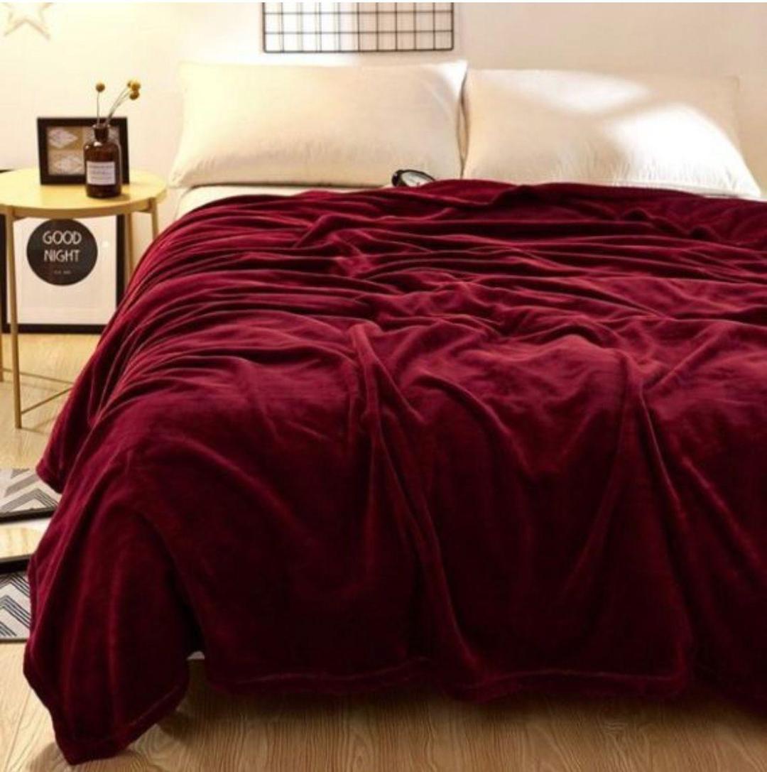 Fleece Plain Double Bed Blanket