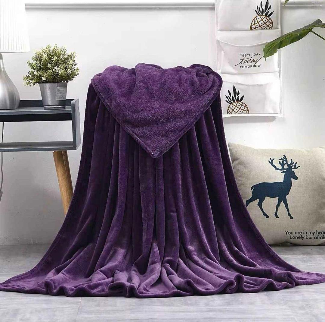 Fleece Plain Double Bed Blanket
