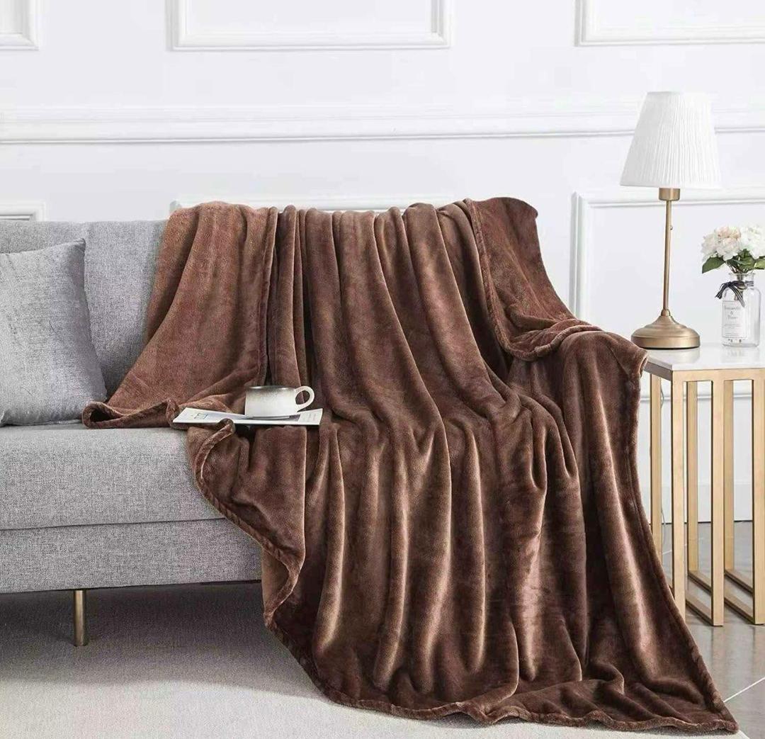 Fleece Plain Double Bed Blanket