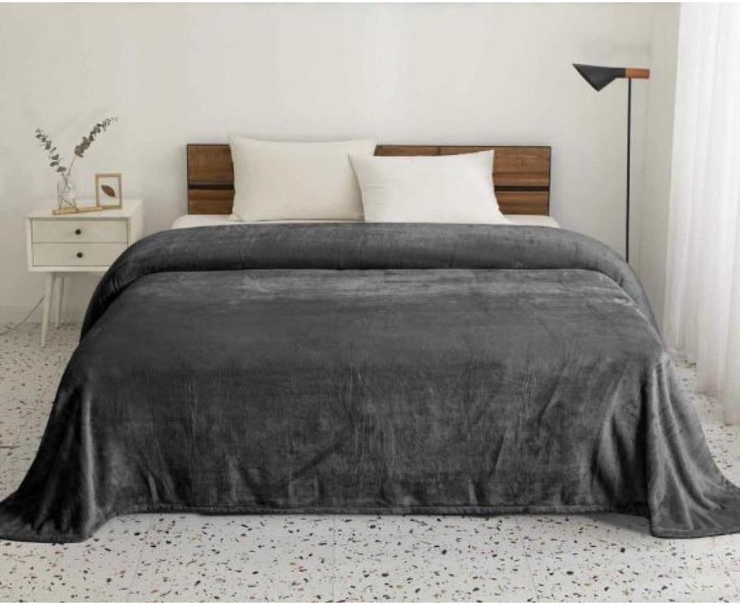 Fleece Plain Double Bed Blanket
