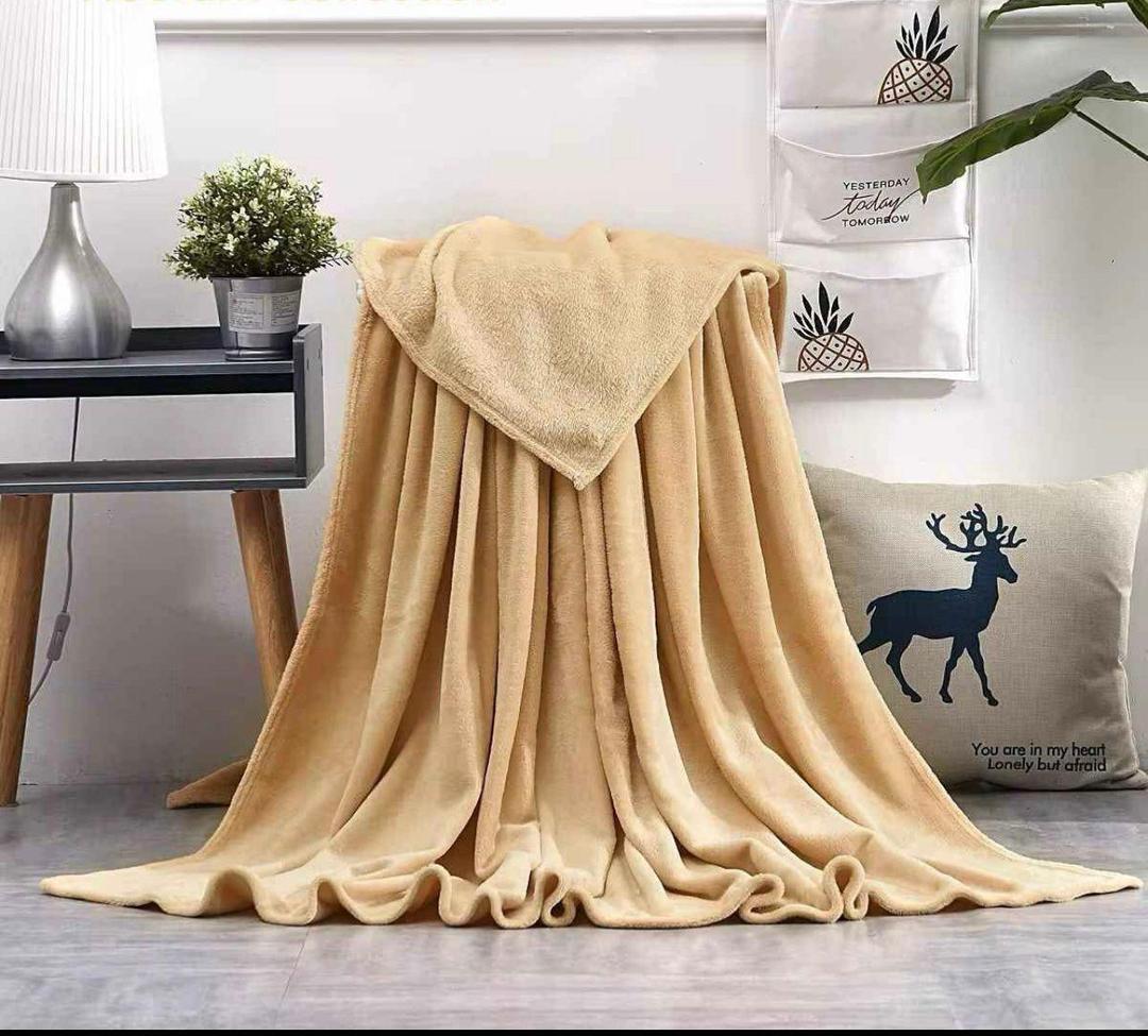 Fleece Plain Double Bed Blanket