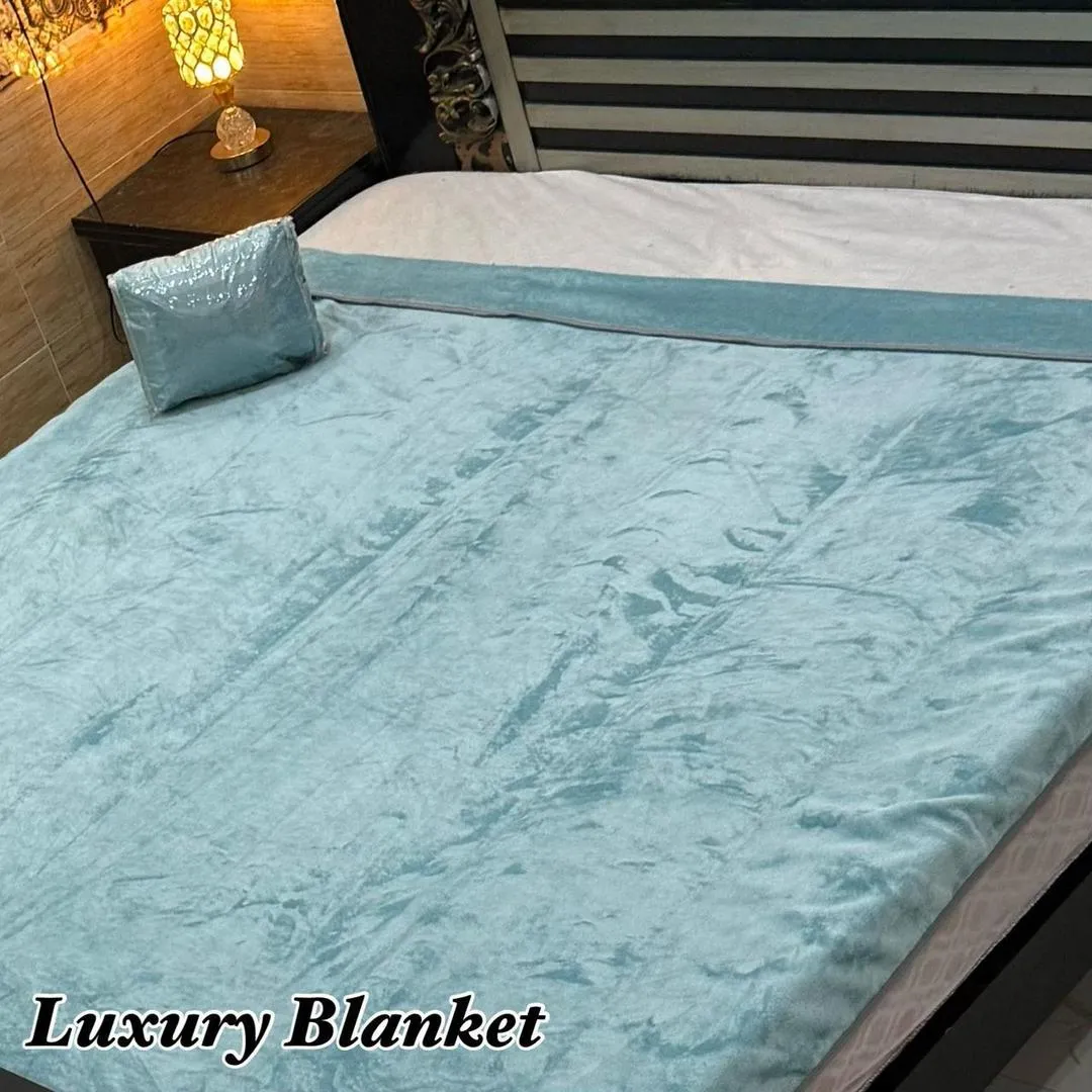 Luxurious Fleece Plain Double Bed Blanket