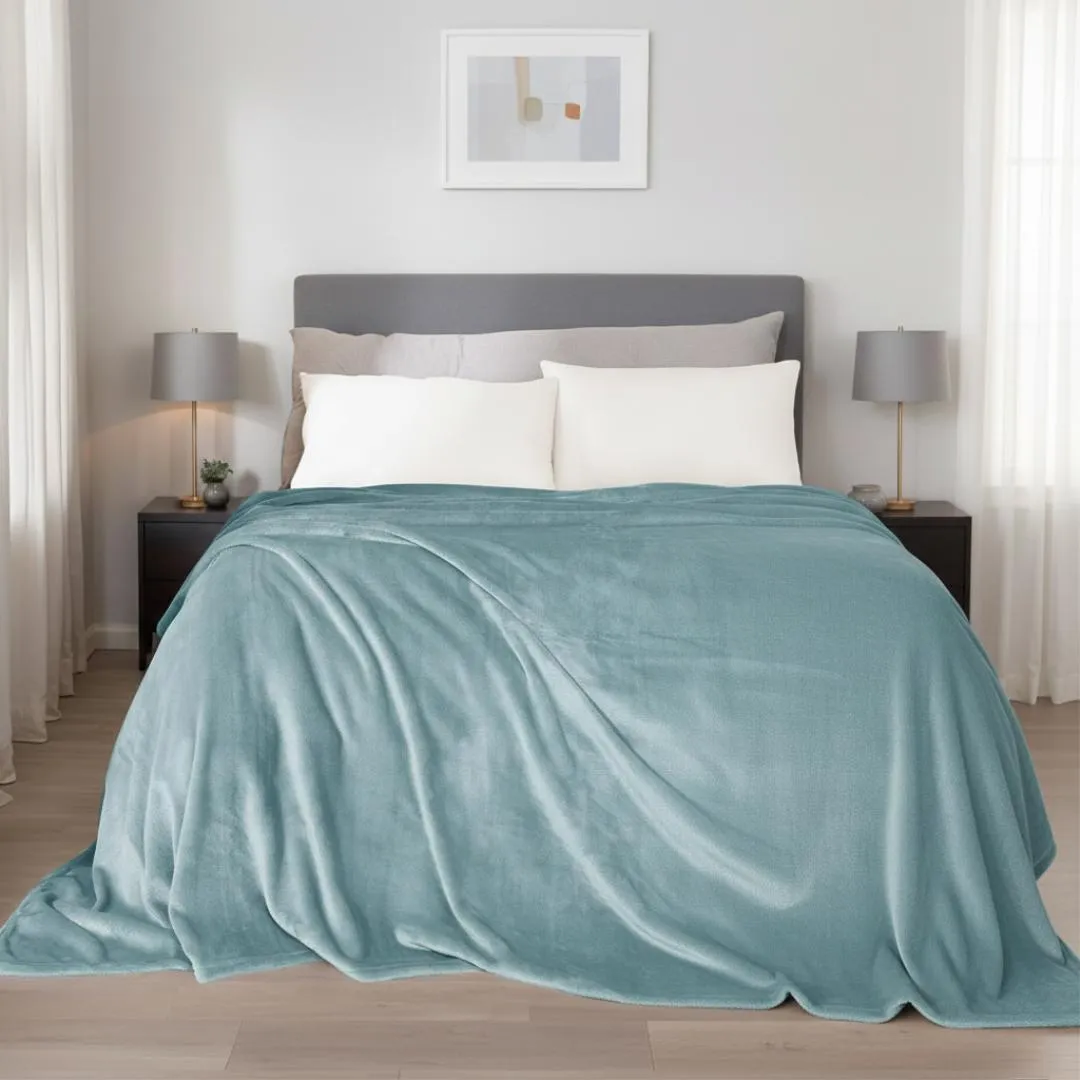 Luxurious Fleece Plain Double Bed Blanket