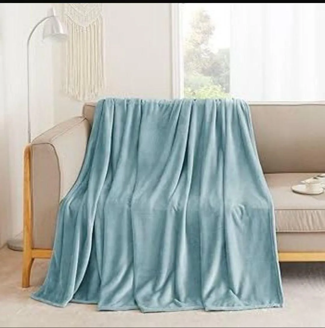Luxurious Fleece Plain Double Bed Blanket