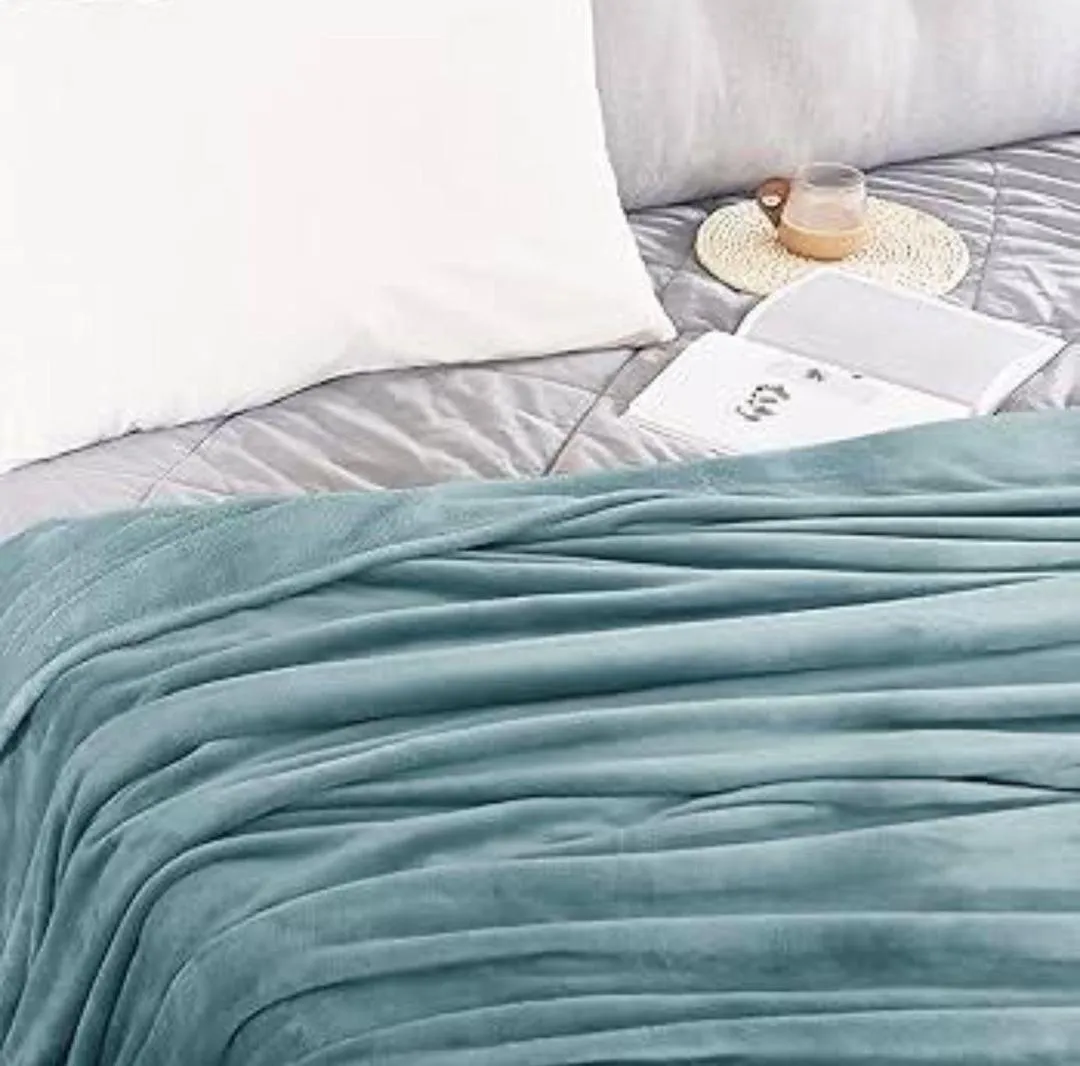Luxurious Fleece Plain Double Bed Blanket