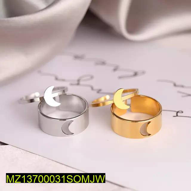 4 Pcs Trendy Moon Shape Rings Set