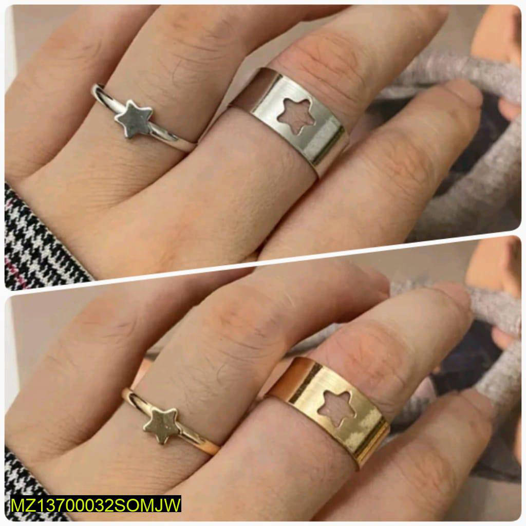 4 Pcs Trendy Star Shape Rings Set