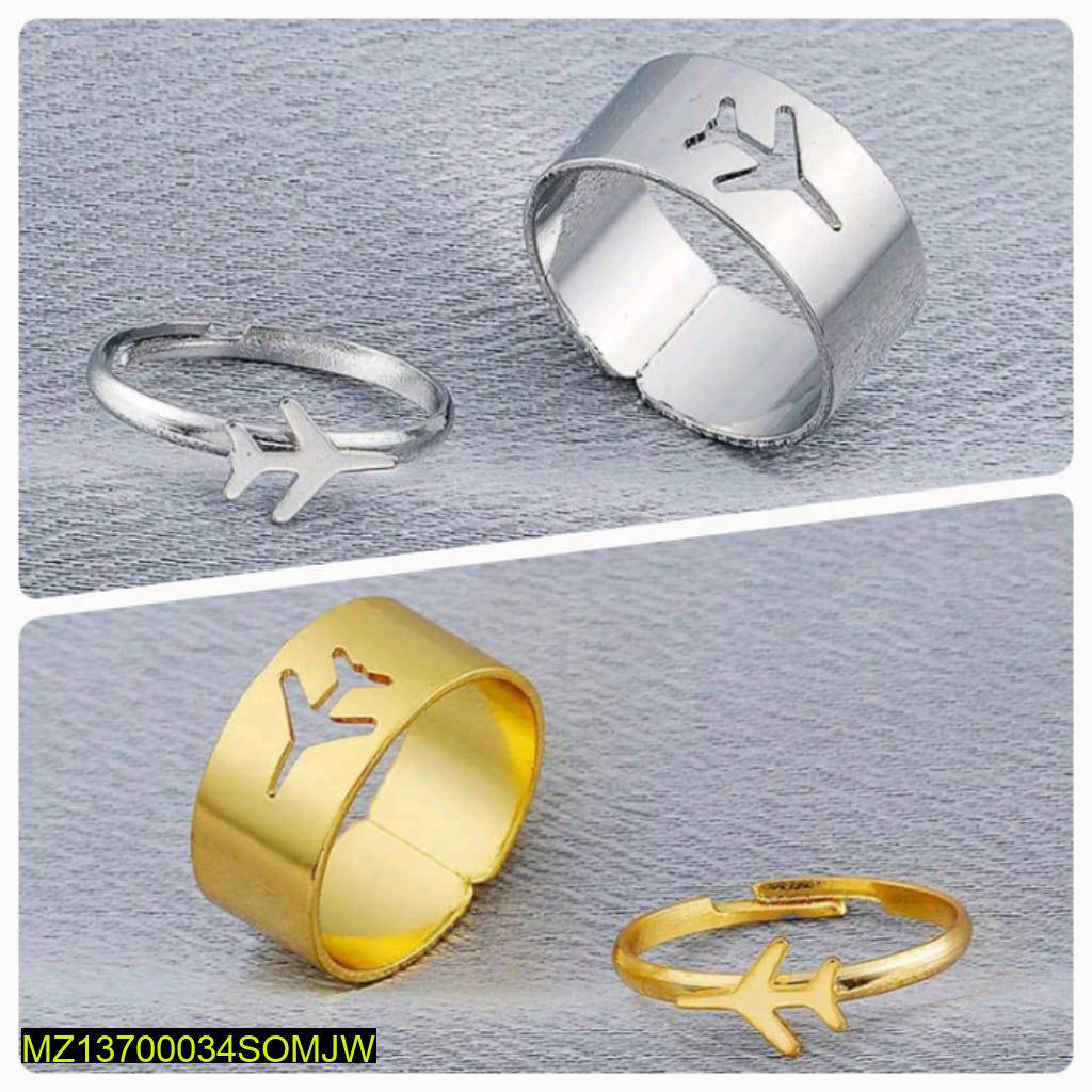 4 Pcs Trendy Aeroplane Shape Rings Set