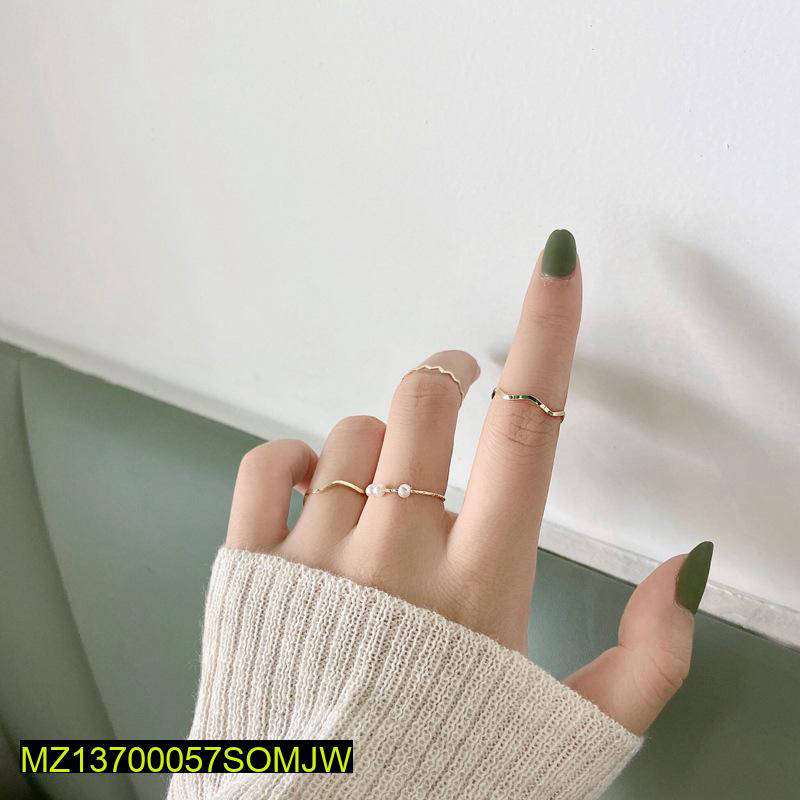 Stylish Thin Pack of 5 Rings Set For Girls