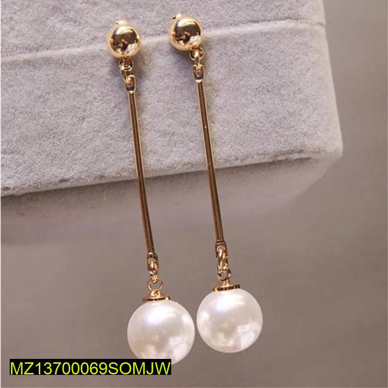 Stylish Single Pearl Drop Earrings For Girls