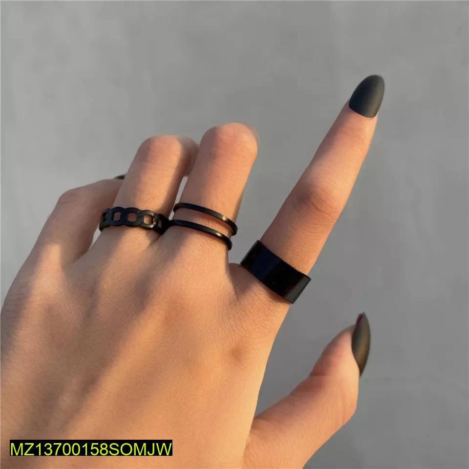 3 Pcs Alloy Plated Dainty Plain Rings Set