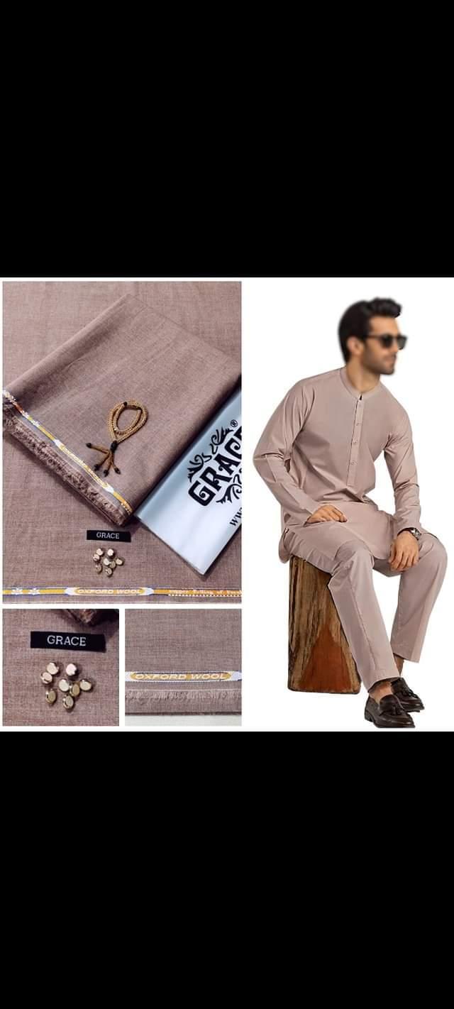 Men’s Unstitched Wool Plain Suit