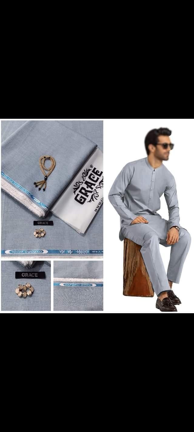 Men’s Unstitched Wool Plain Suit