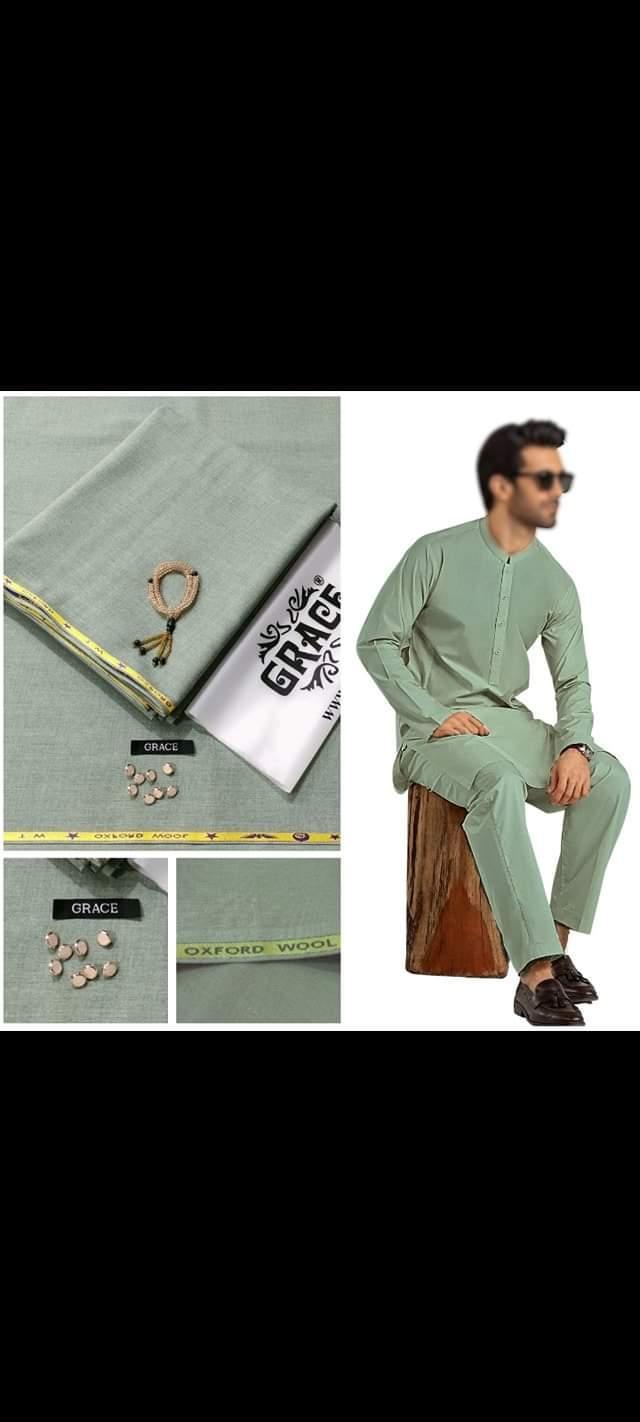 Men’s Unstitched Wool Plain Suit