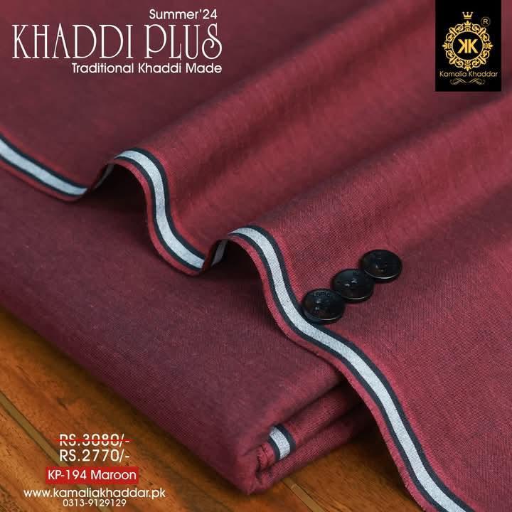 Men’s Unstitched Cotton Plain Suit