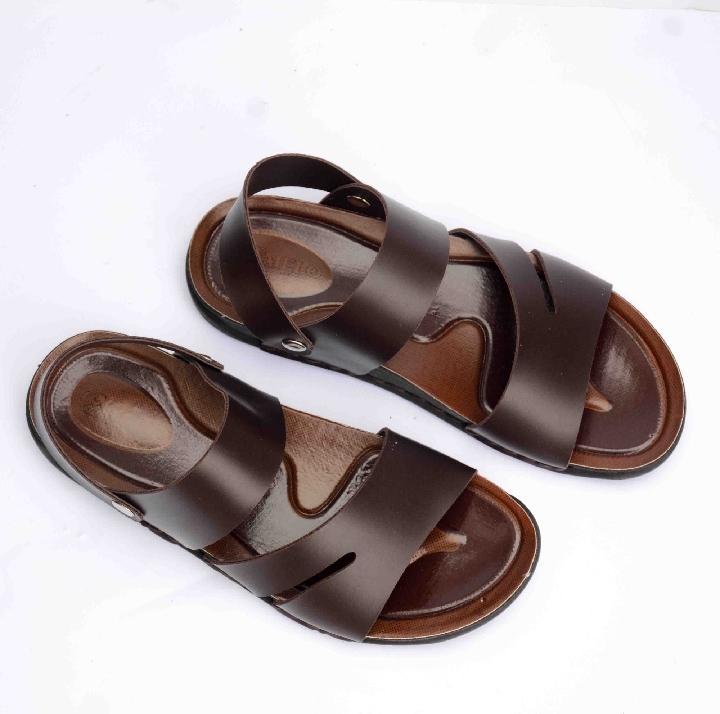 Men's Fancy Brown Synthetic Leather Sandals - Perfect for Formal, Casual & Hoop Styles
