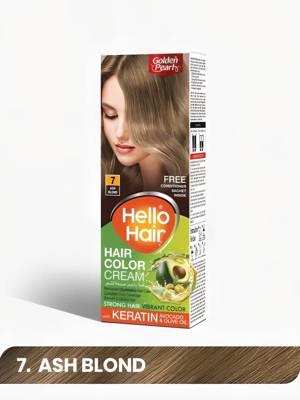 Color Vibrancy Hair Dye Kit - 50ml Cream Developer & Ash Blond Color Treatment (6 Pcs)