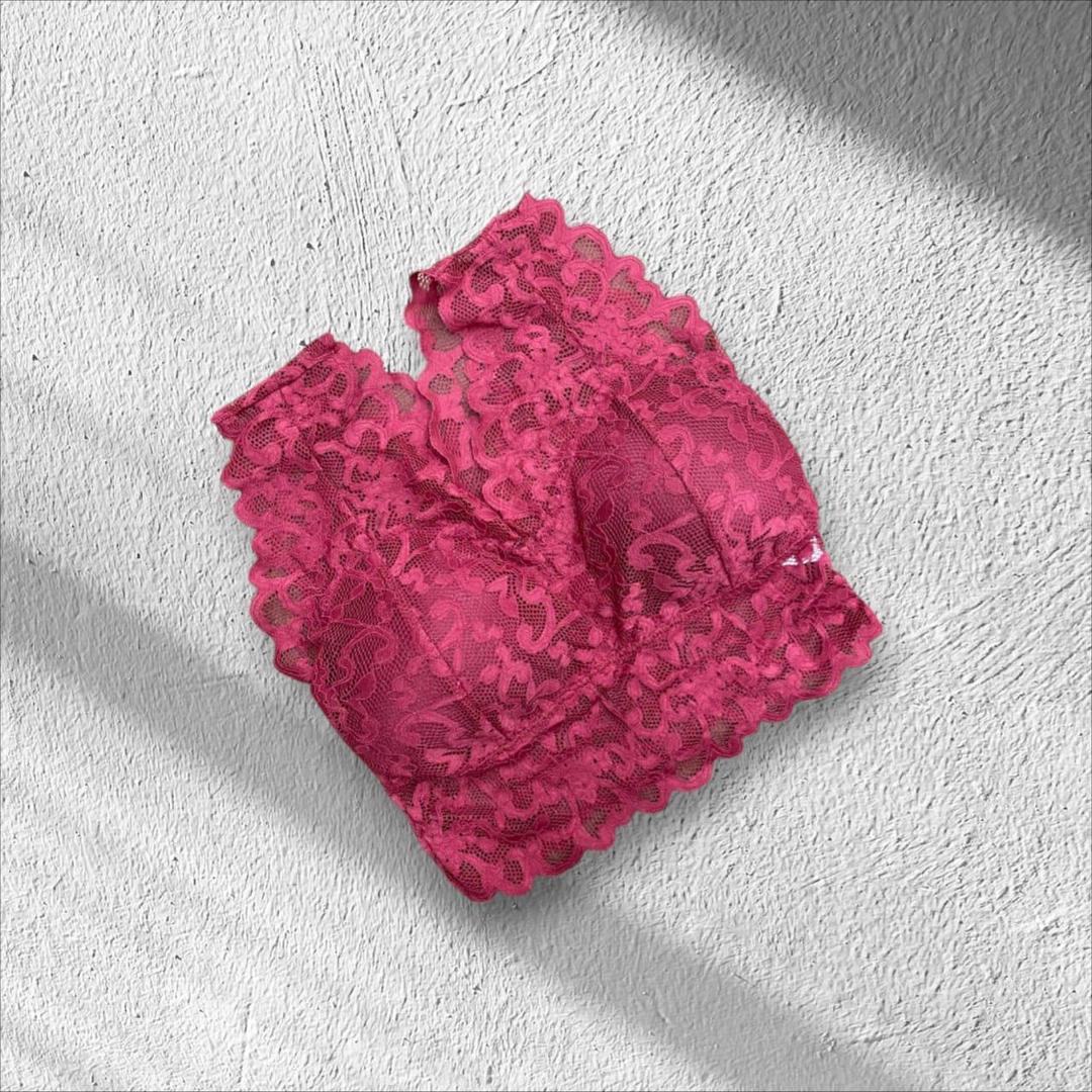 Jacquard Lace Work Pushup Padded Bra