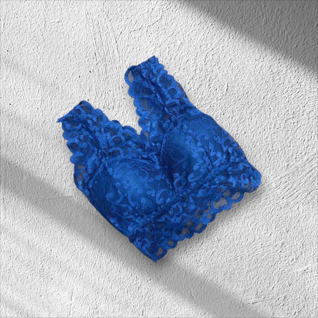 Jacquard Lace Work Pushup Padded Bra