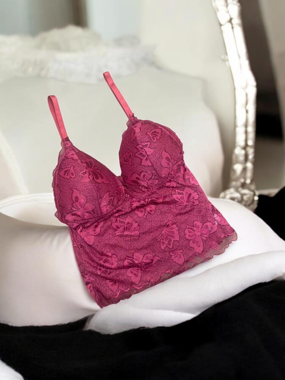Jacquard Lace Work Comfortable And Lightweight Plunge Bra