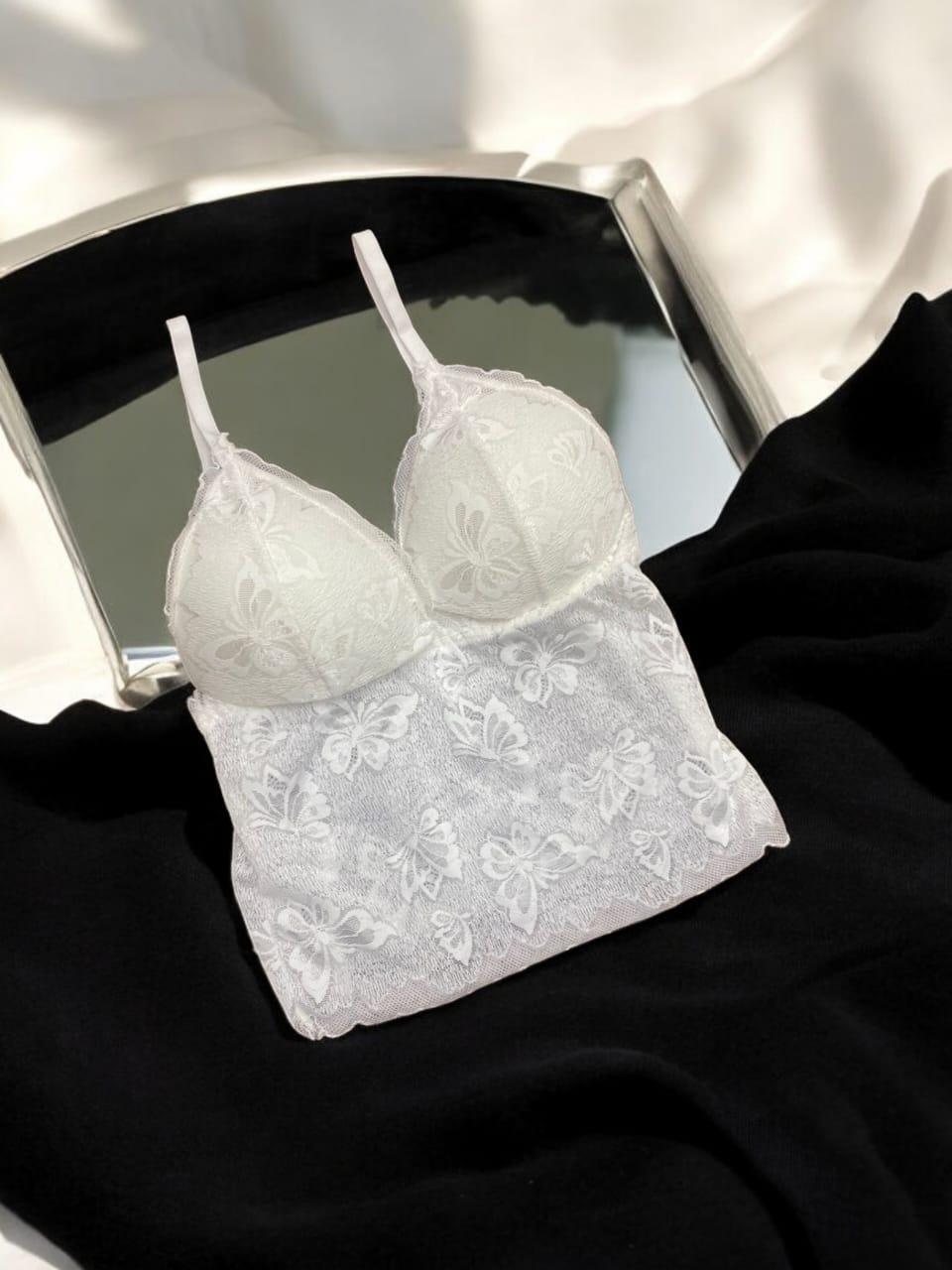 Jacquard Lace Work Comfortable And Lightweight Plunge Bra