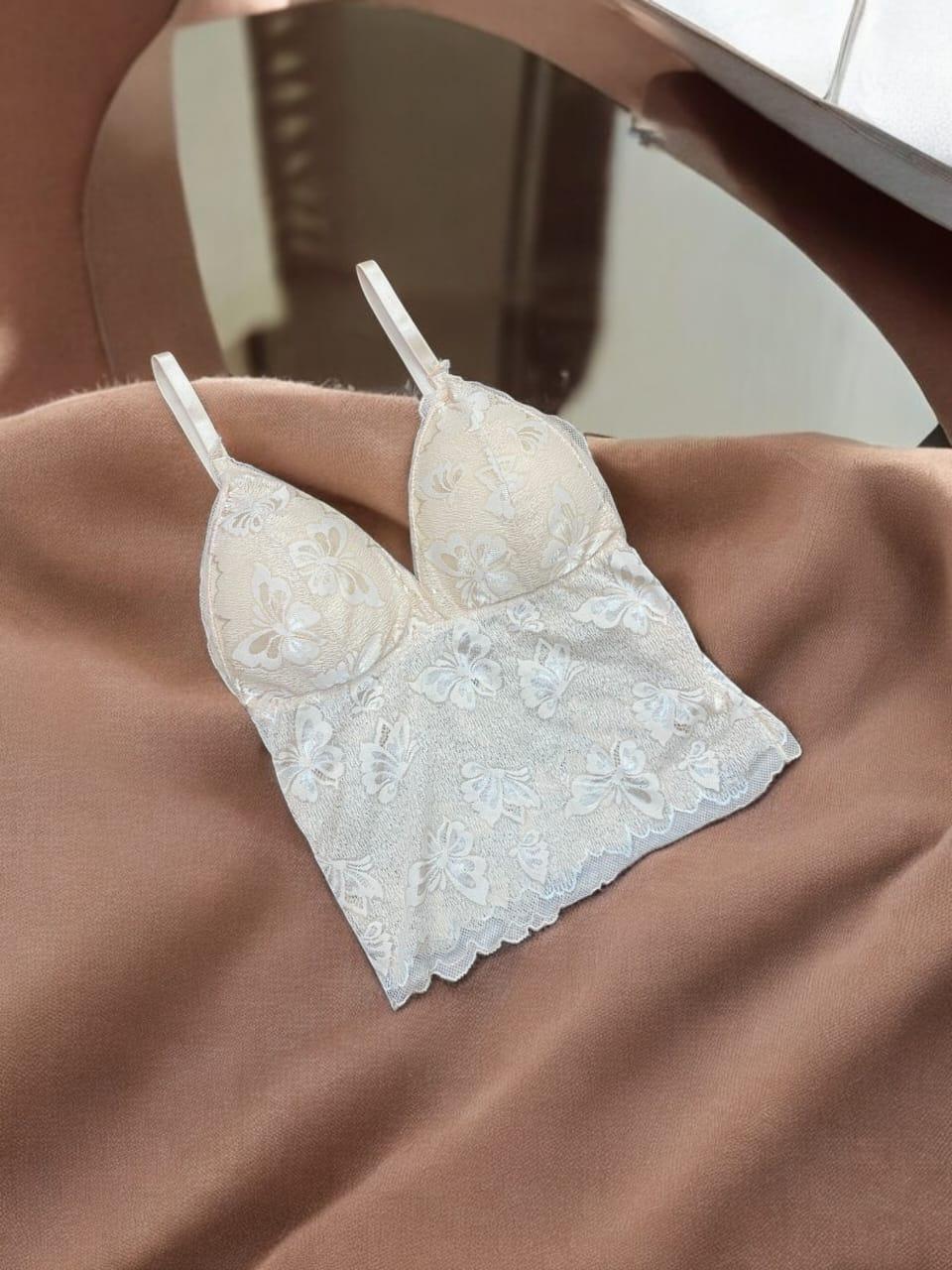 Jacquard Lace Work Comfortable And Lightweight Plunge Bra