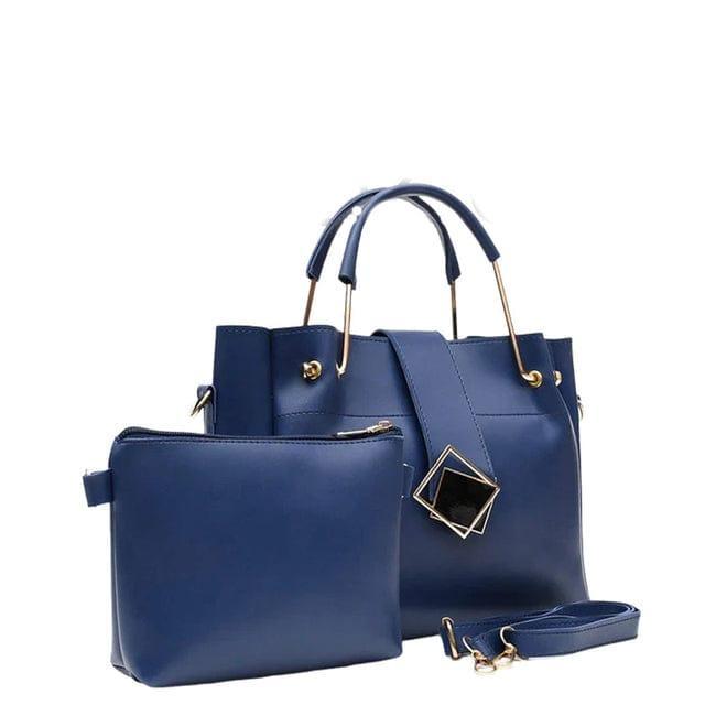 Chic Women's Faux Leather Shoulder Bag - 2 Pcs