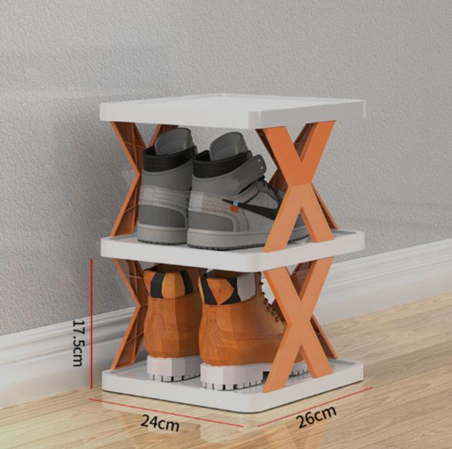 3-Layer Multicolor Shoe Rack - 1 Pc - Durable & Compact Storage Solution for Your Footwear